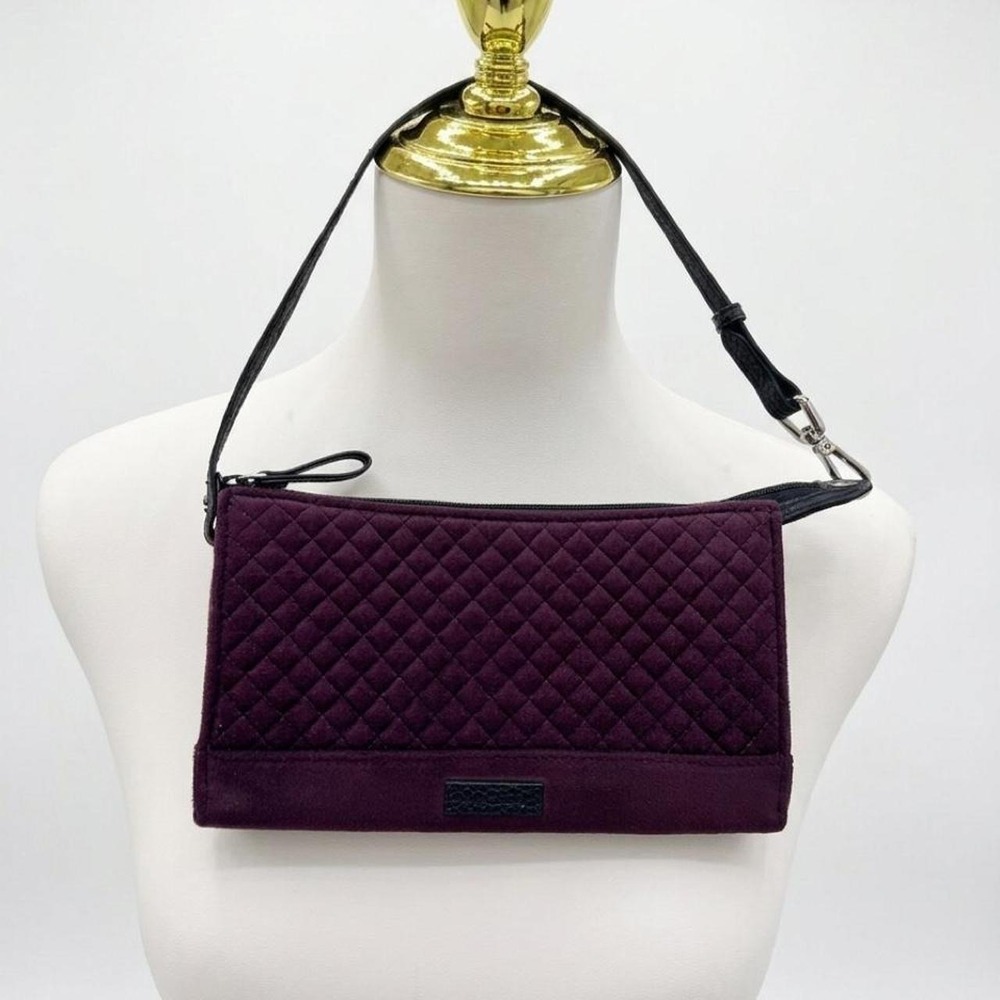 Vera Bradley Plum Velvet Convertible Shoulder Bag Wallet Foxwood Lining Quilted